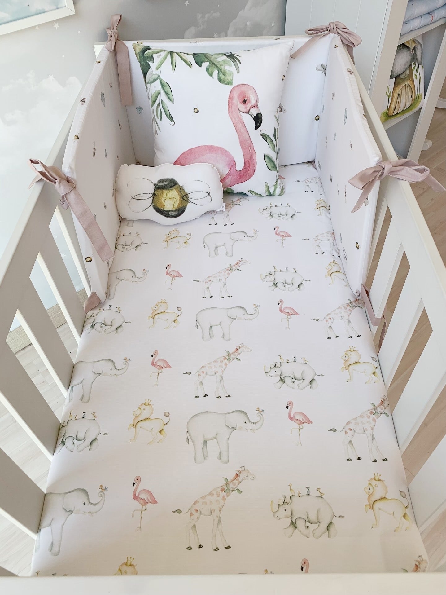 Linge de lit bébé/lit Carte du monde grise – MONDO Kids & Home