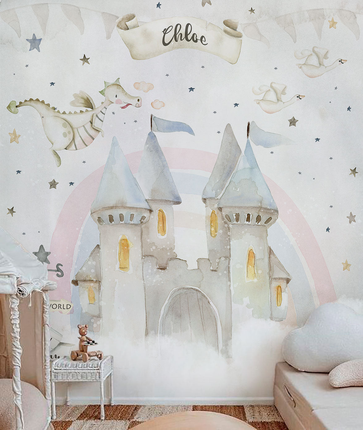 Castillo Fantasy world Mural de papel pintado