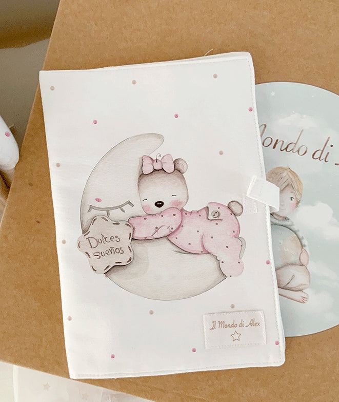 Portadocumentos para bebé personalizado borla rosa - Oh!Luna
