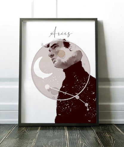 ARIES MEN ZODIAC Personalized painting