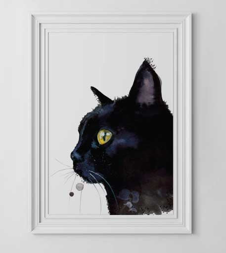 CAT NOIR-Gemälde