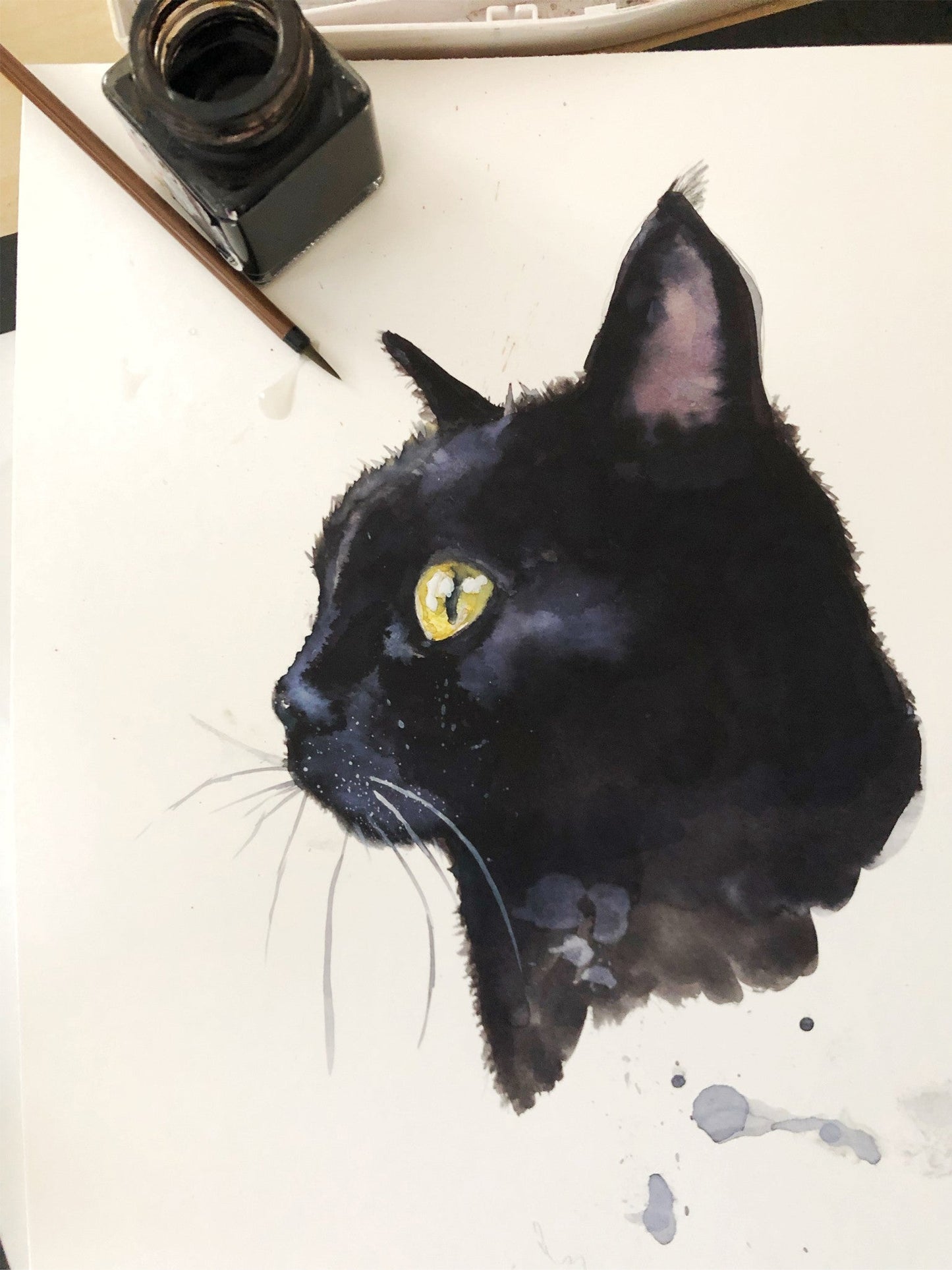 CAT NOIR painting