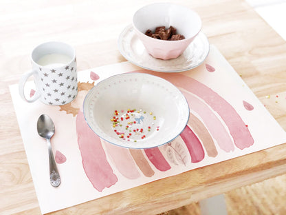 PINK RAINBOW placemat for children