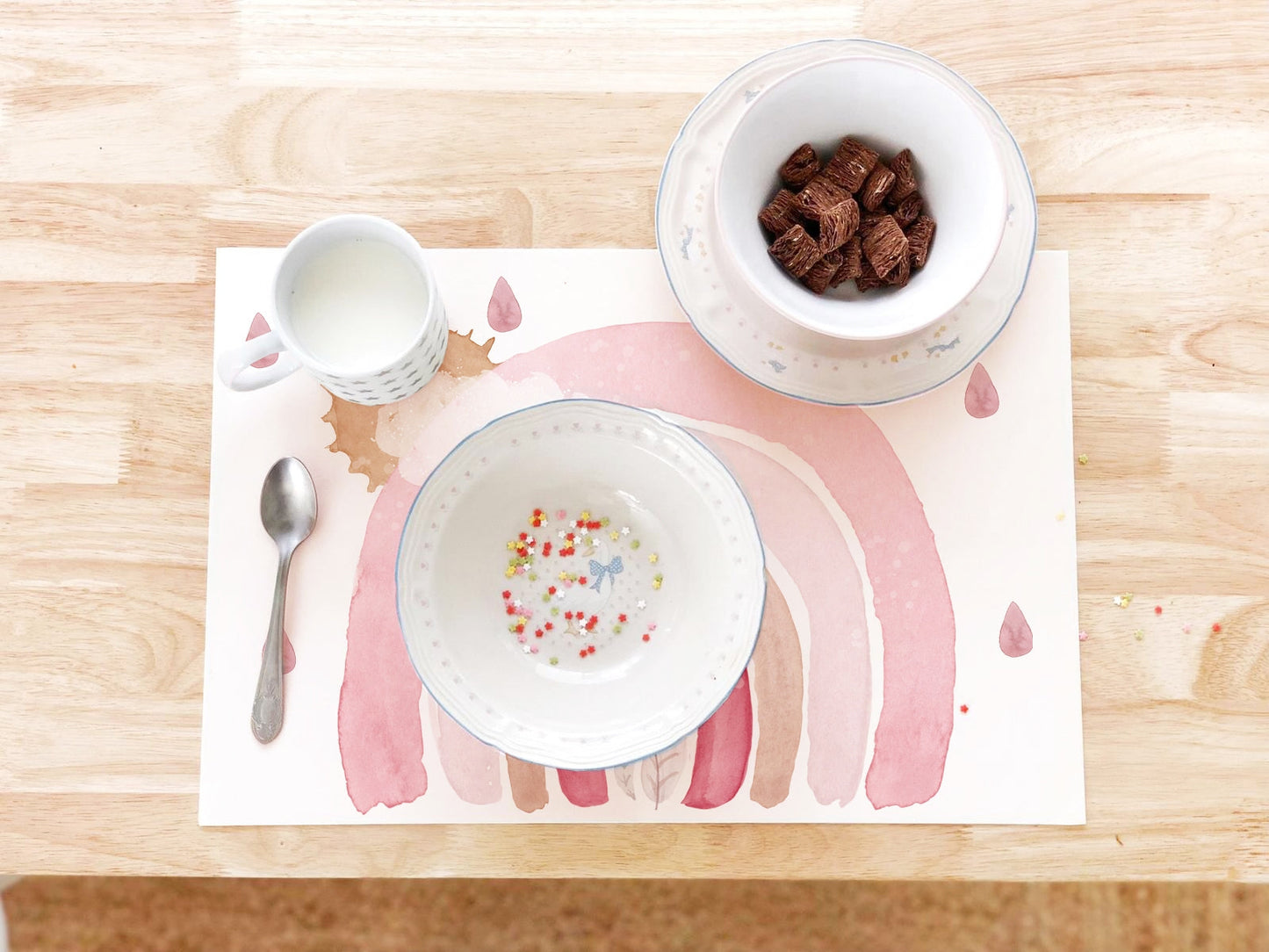 PINK RAINBOW placemat for children