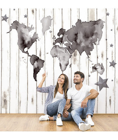 WORLD MAP INK Wallpaper mural
