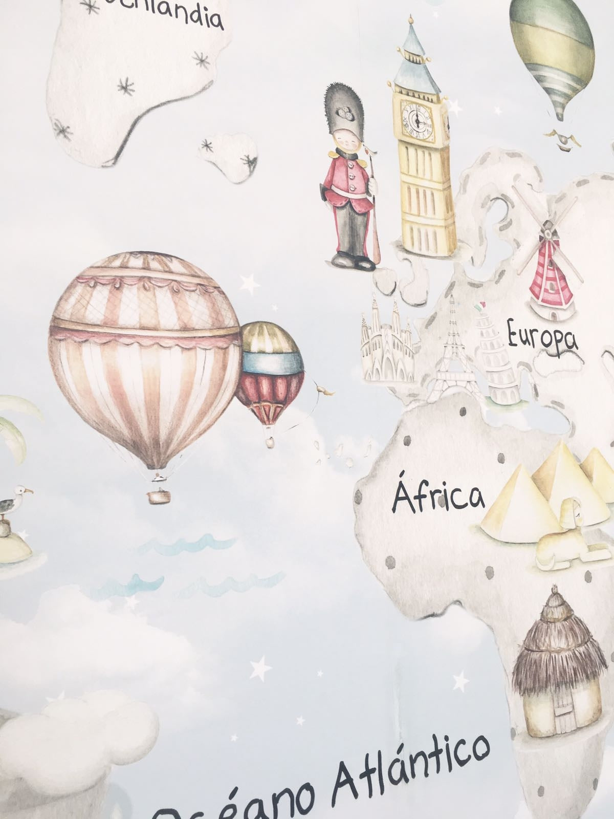 Papel pintado infantil - Viaje en globo - Wellpapers