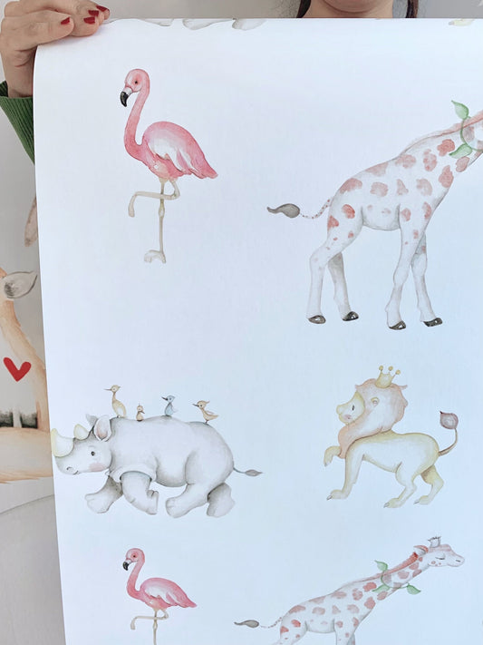 SAFARI ANIMALS Papel pintado infantil